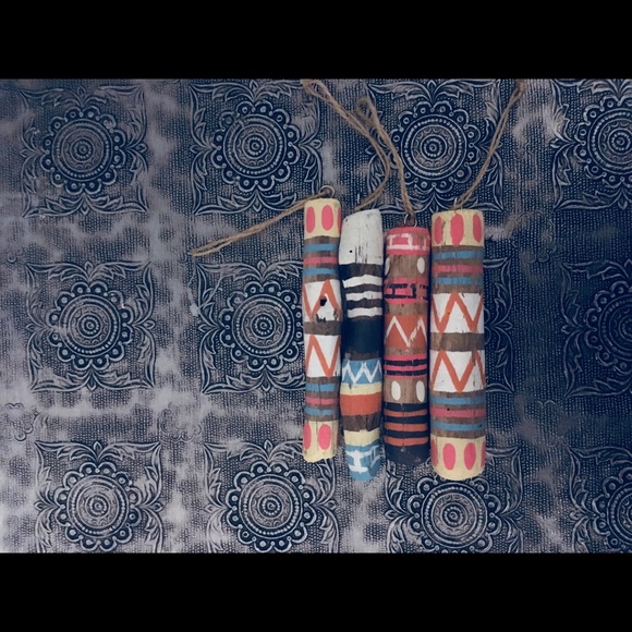 Hand Painted Wooden Sticks Ornament Boho Decor. - Picture 7 of 7